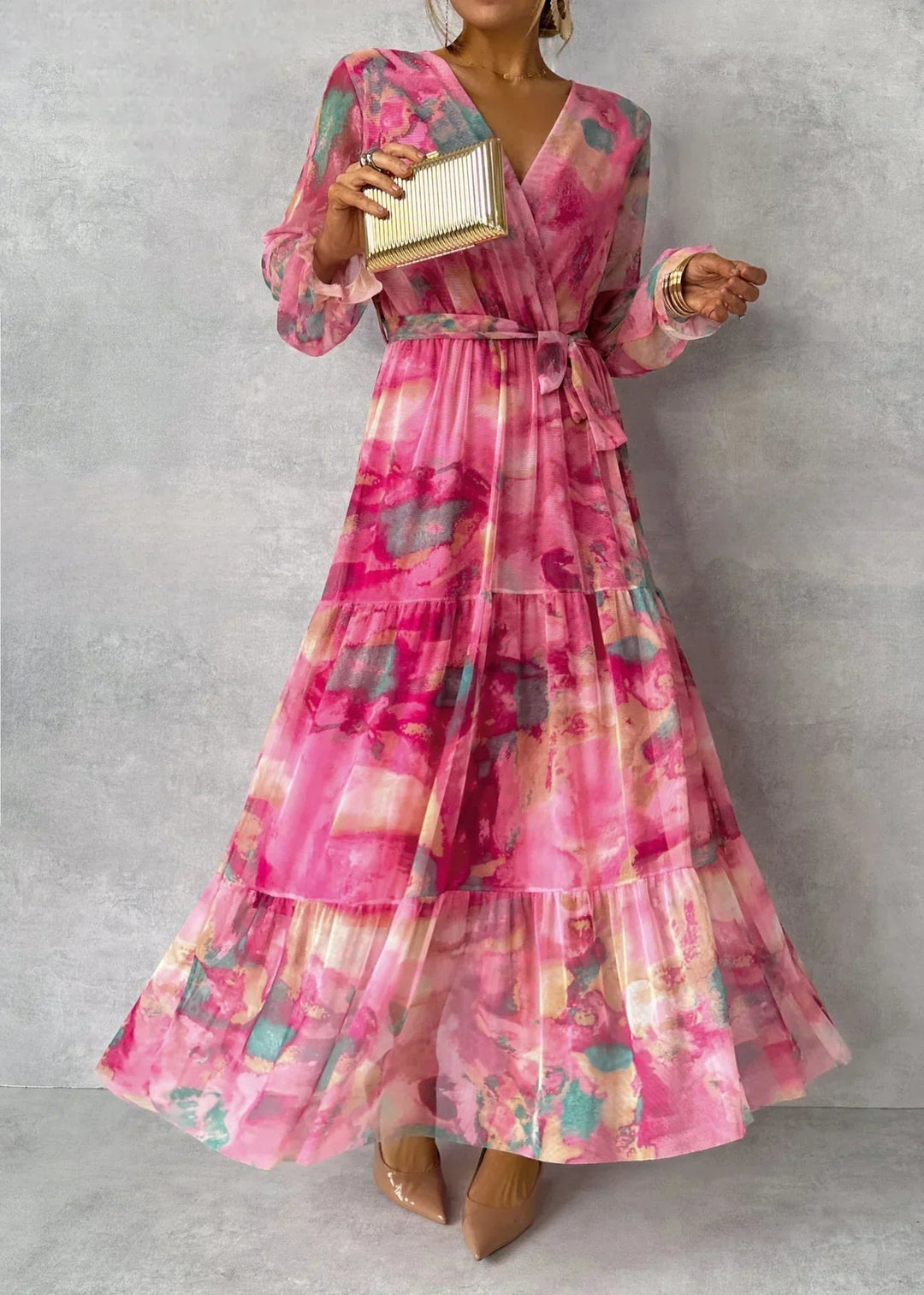 Vestido Maxi de Noche de Verano con Estampado Floral
