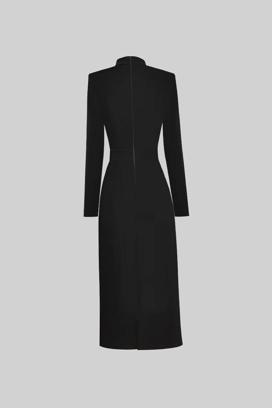 Mireille| Vestido Midi de Manga Larga con Cuello Alto para Mujeres
