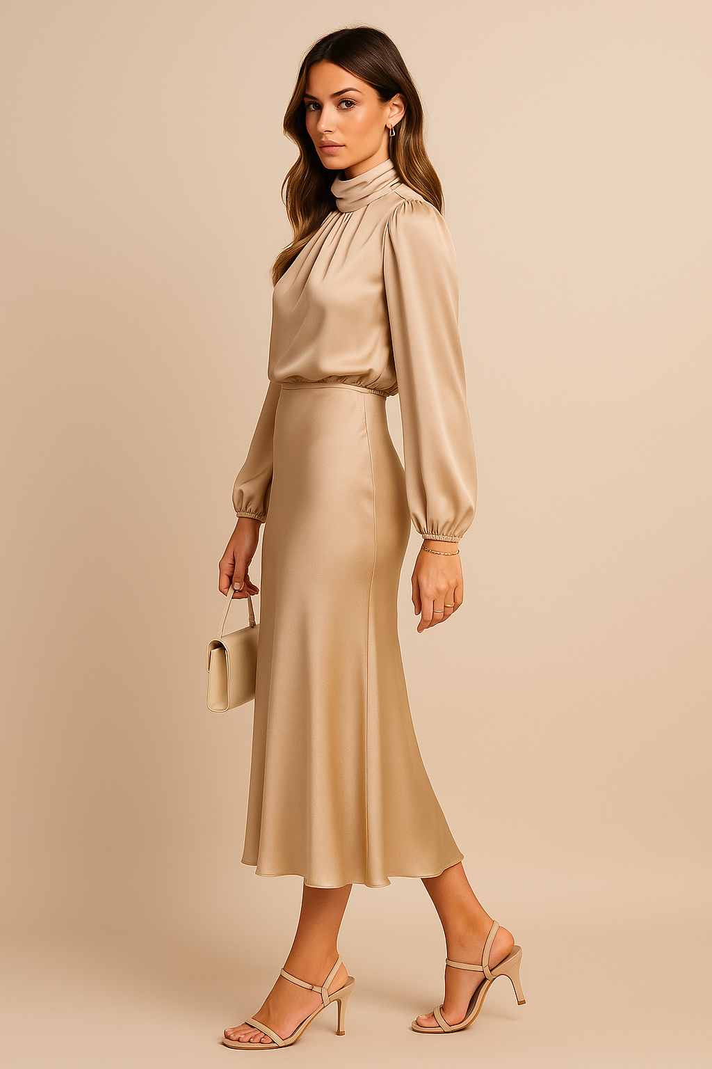 Ash | Vestido Midi de Manga Larga para Mujeres