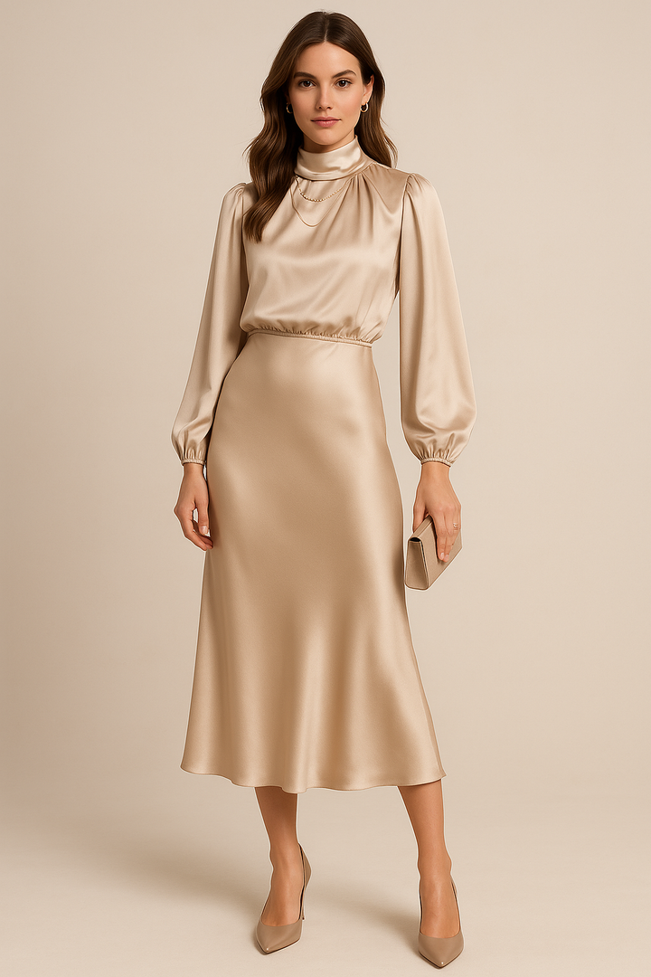 Ash | Vestido Midi de Manga Larga para Mujeres