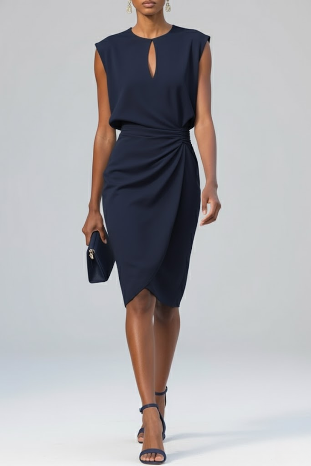 Sandy | Vestido Midi Arrugado para Mujeres