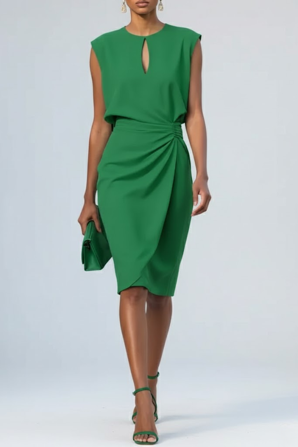 Sandy | Vestido Midi Arrugado para Mujeres