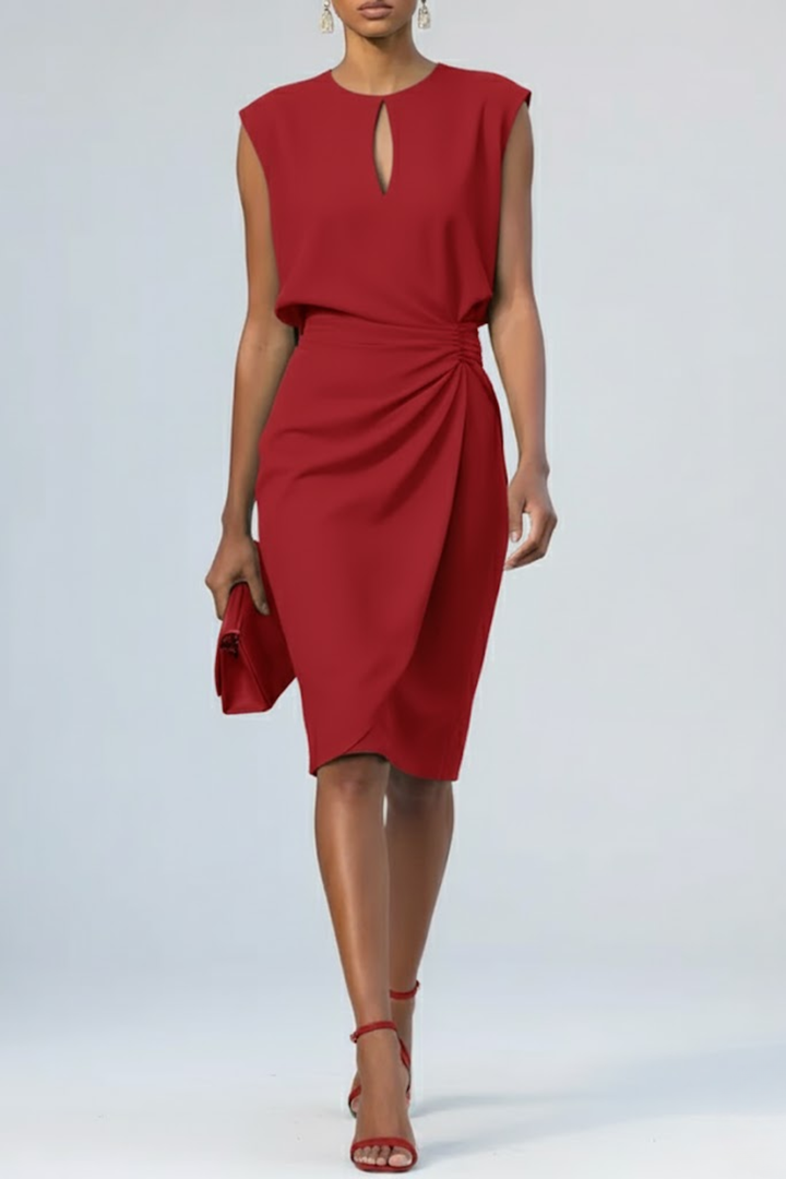 Sandy | Vestido Midi Arrugado para Mujeres