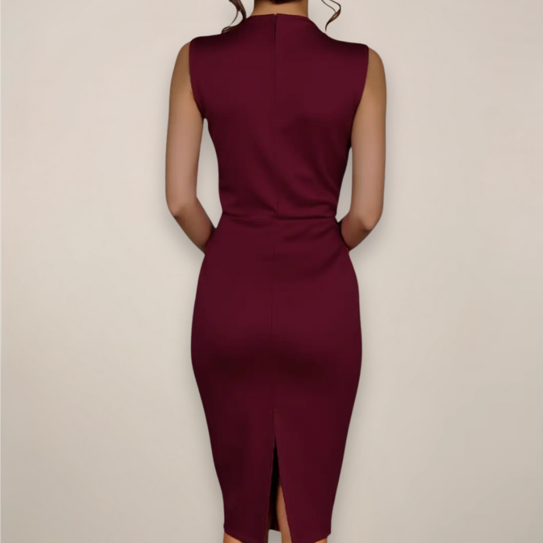 Hollie | Vestido Midi de Manga Corta para Mujeres