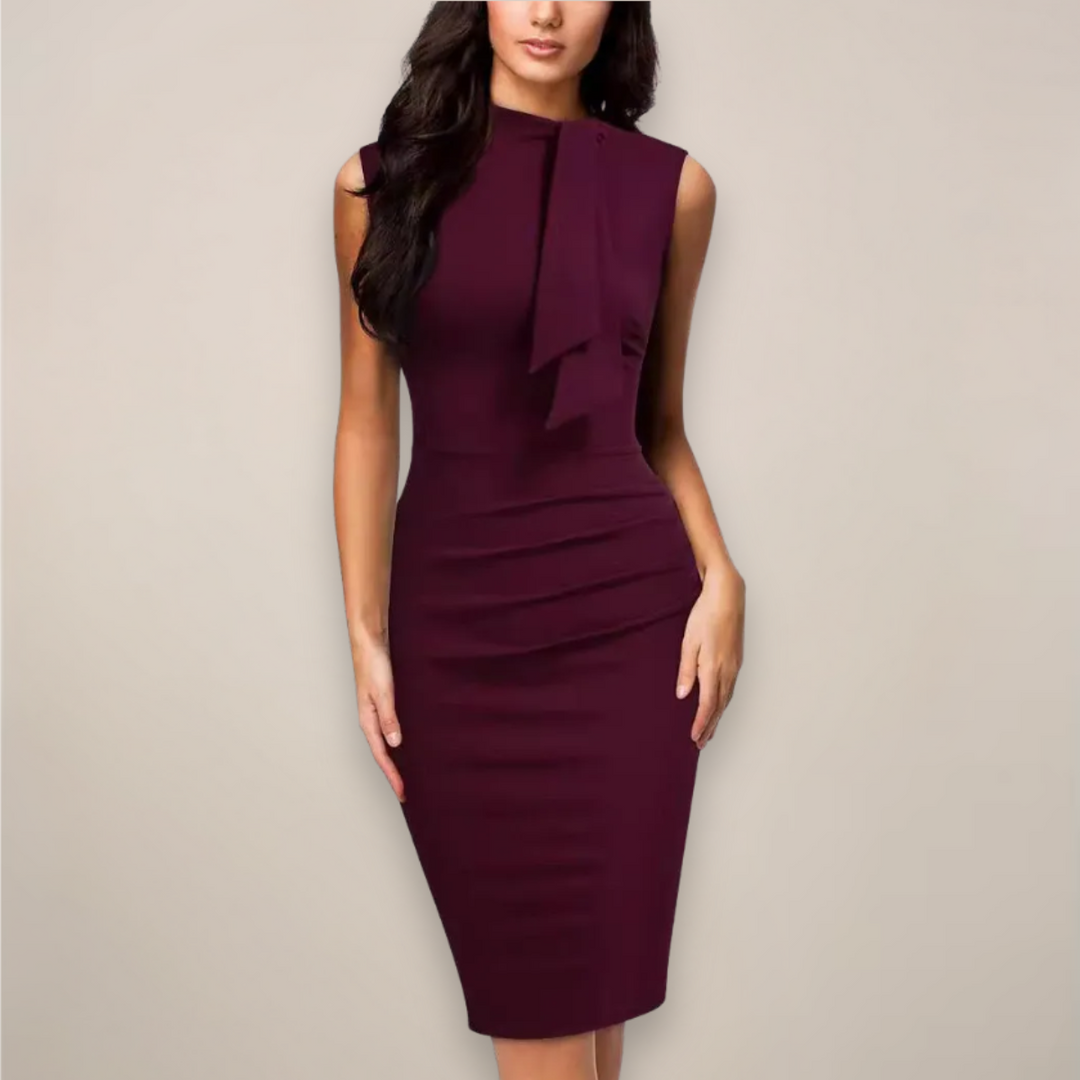 Hollie | Vestido Midi de Manga Corta para Mujeres