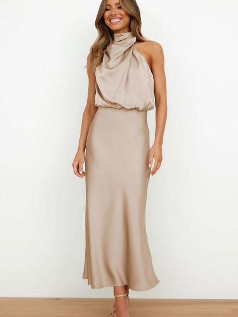 Sablette | Vestido Midi Sin Mangas con Cuello Alto para Mujeres