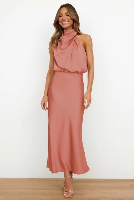 Sablette | Vestido Midi Sin Mangas con Cuello Alto para Mujeres