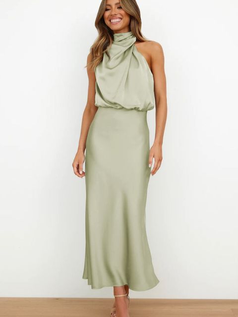 Sablette | Vestido Midi Sin Mangas con Cuello Alto para Mujeres