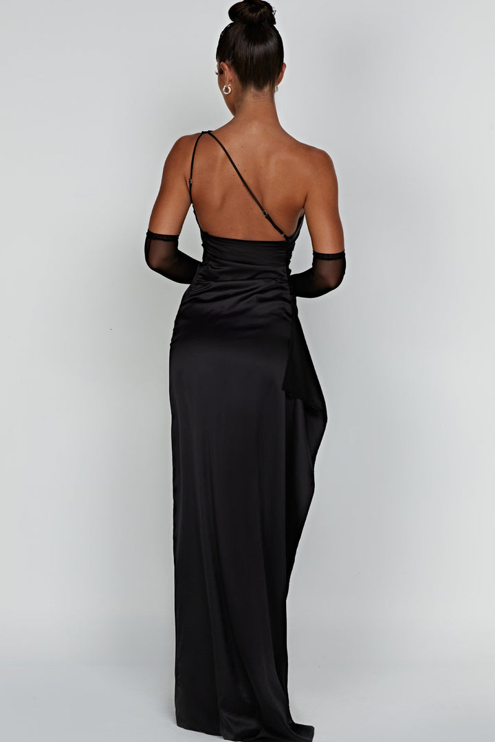 Emberly Vestido Maxi de Un Solo Hombro con Abertura Alta