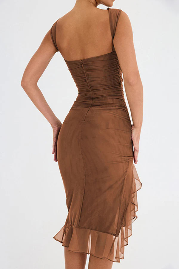 Alma | Vestido Midi de Cóctel Sin Mangas para Mujeres