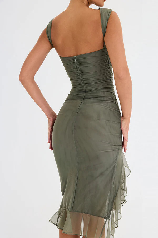 Alma | Vestido Midi de Cóctel Sin Mangas para Mujeres
