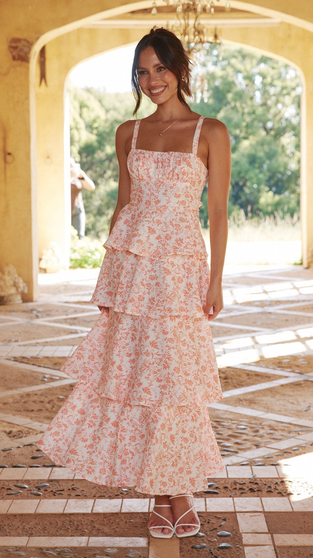 Alessandra | Vestido Midi Floral de Capas para Mujeres