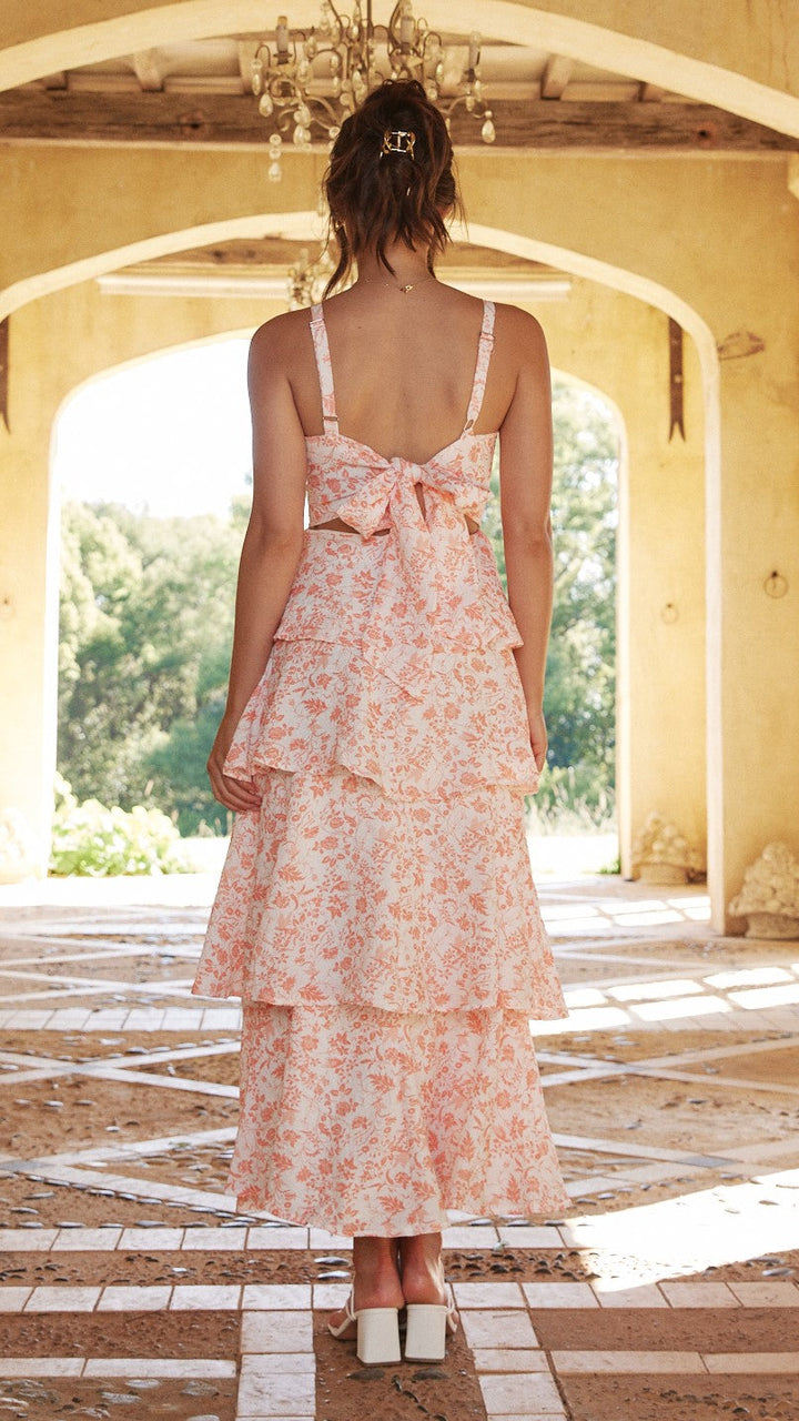 Alessandra | Vestido Midi Floral de Capas para Mujeres