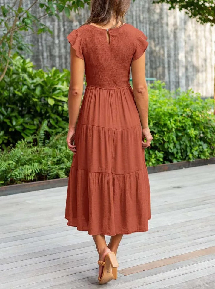Jelena | Vestido Midi con Volantes para Mujeres
