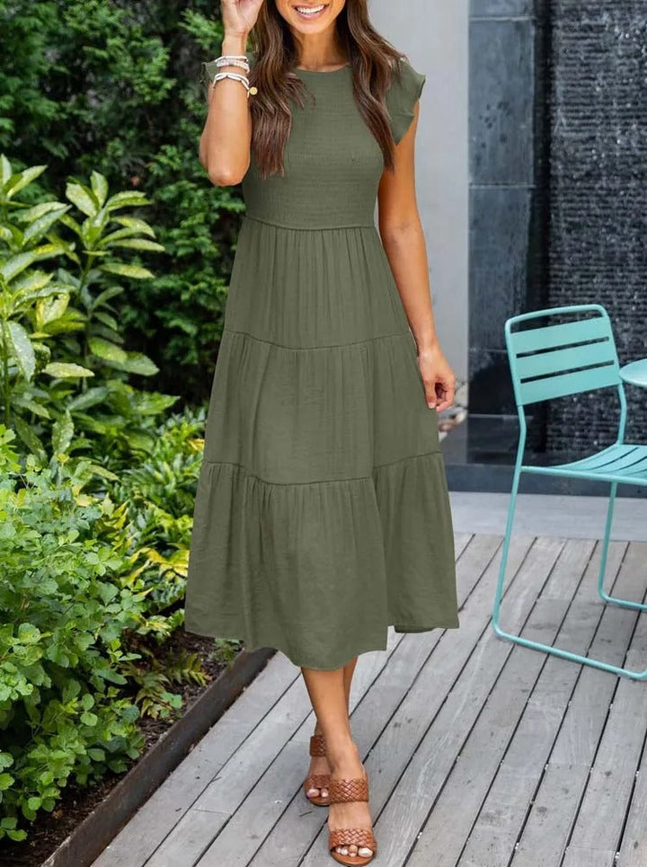 Jelena | Vestido Midi con Volantes para Mujeres