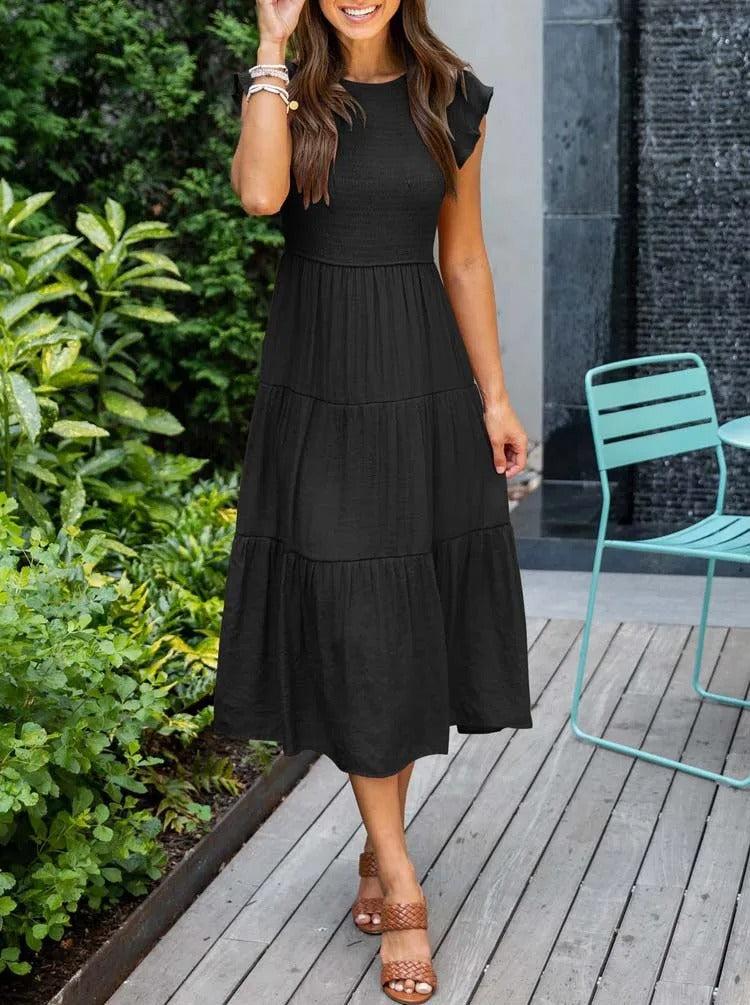 Jelena | Vestido Midi con Volantes para Mujeres