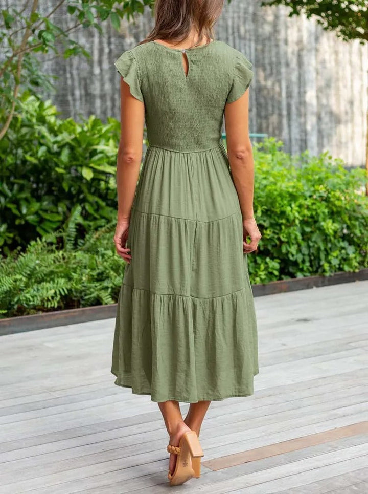 Jelena | Vestido Midi con Volantes para Mujeres