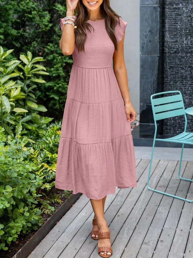 Jelena | Vestido Midi con Volantes para Mujeres
