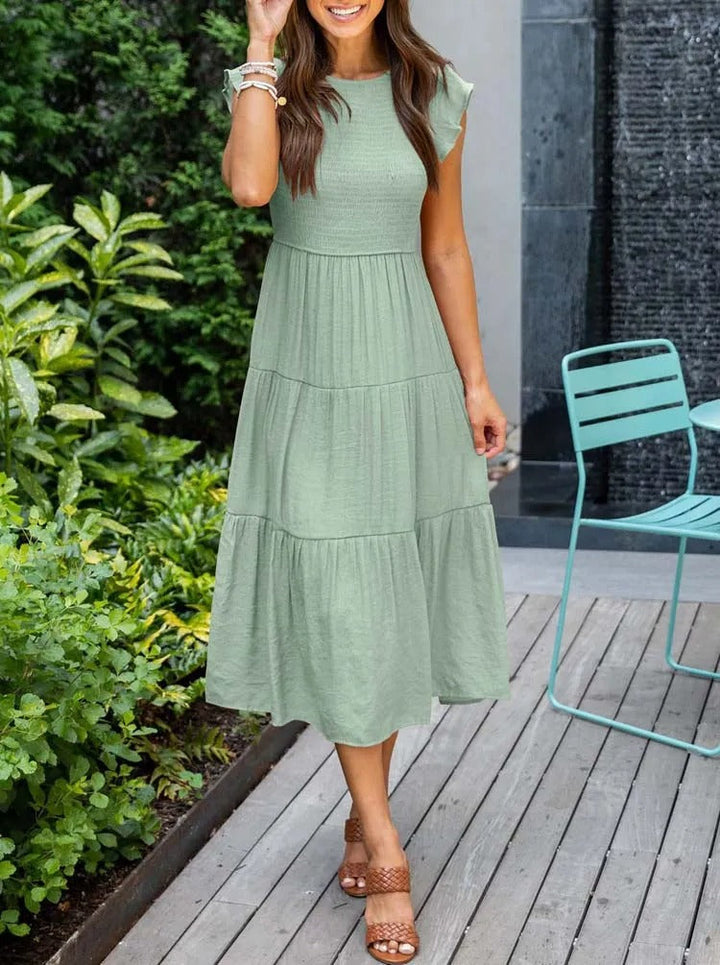 Jelena | Vestido Midi con Volantes para Mujeres