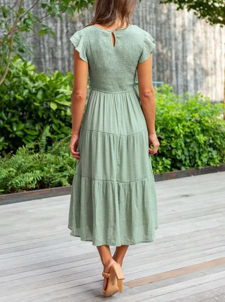 Jelena | Vestido Midi con Volantes para Mujeres