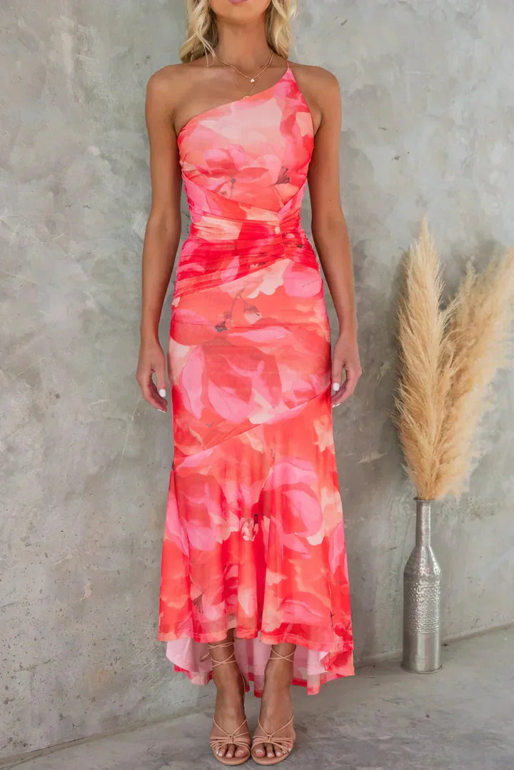 Sigrid | Vestido Midi con Escote Asimétrico para Mujeres