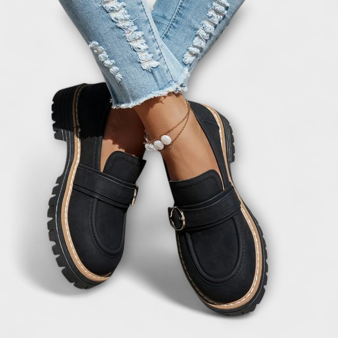 Lora™ | Mocasines Casuales de Punta Redonda