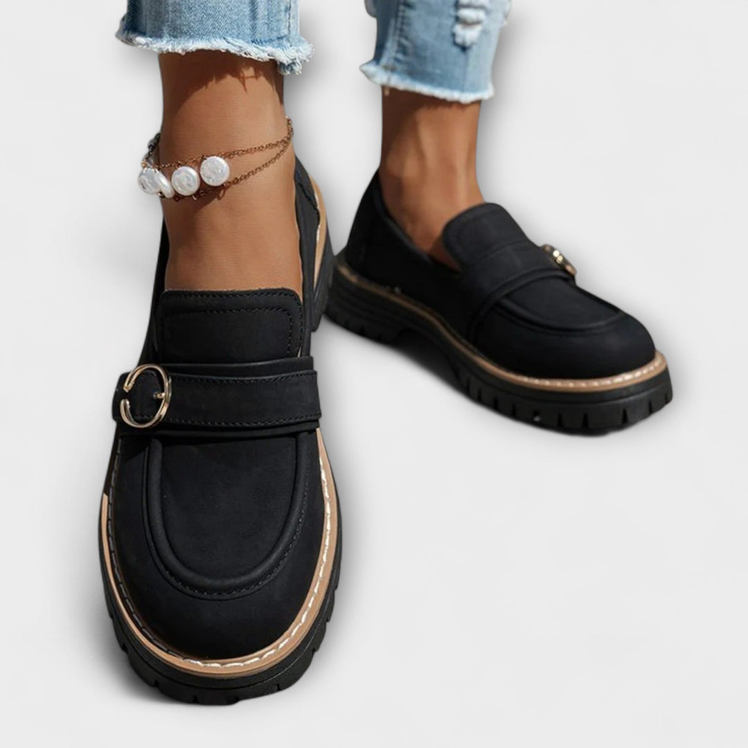 Lora™ | Mocasines Casuales de Punta Redonda