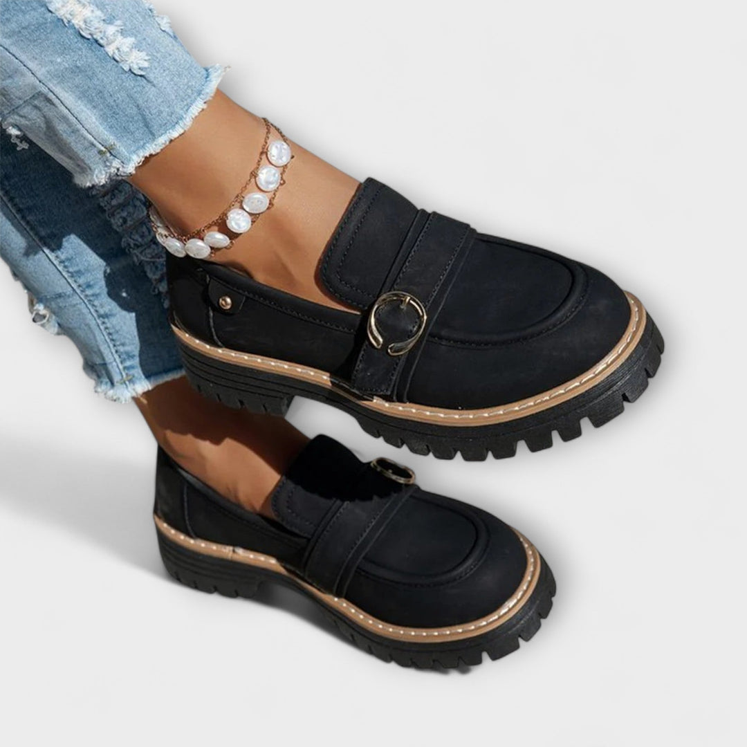 Lora™ | Mocasines Casuales de Punta Redonda