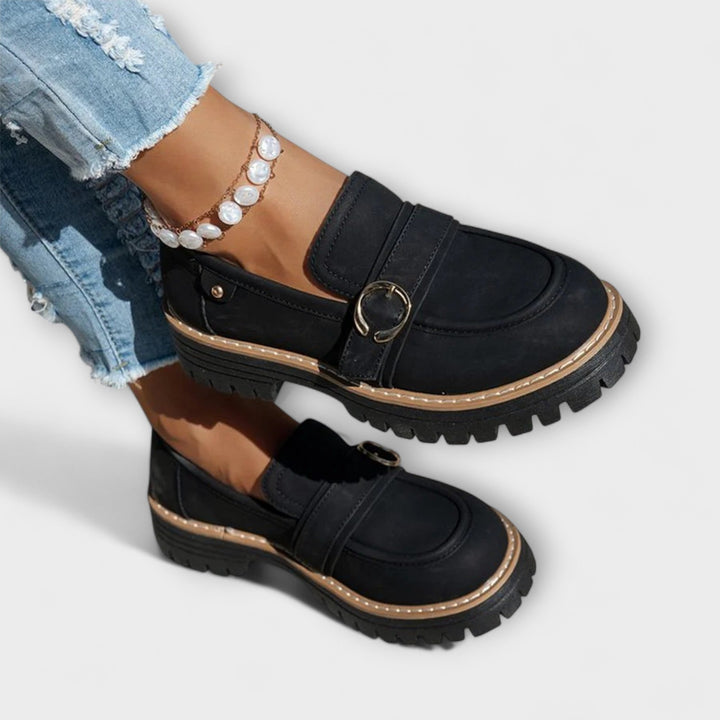 Lora™ | Mocasines Casuales de Punta Redonda