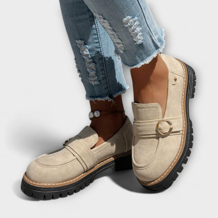 Lora™ | Mocasines Casuales de Punta Redonda