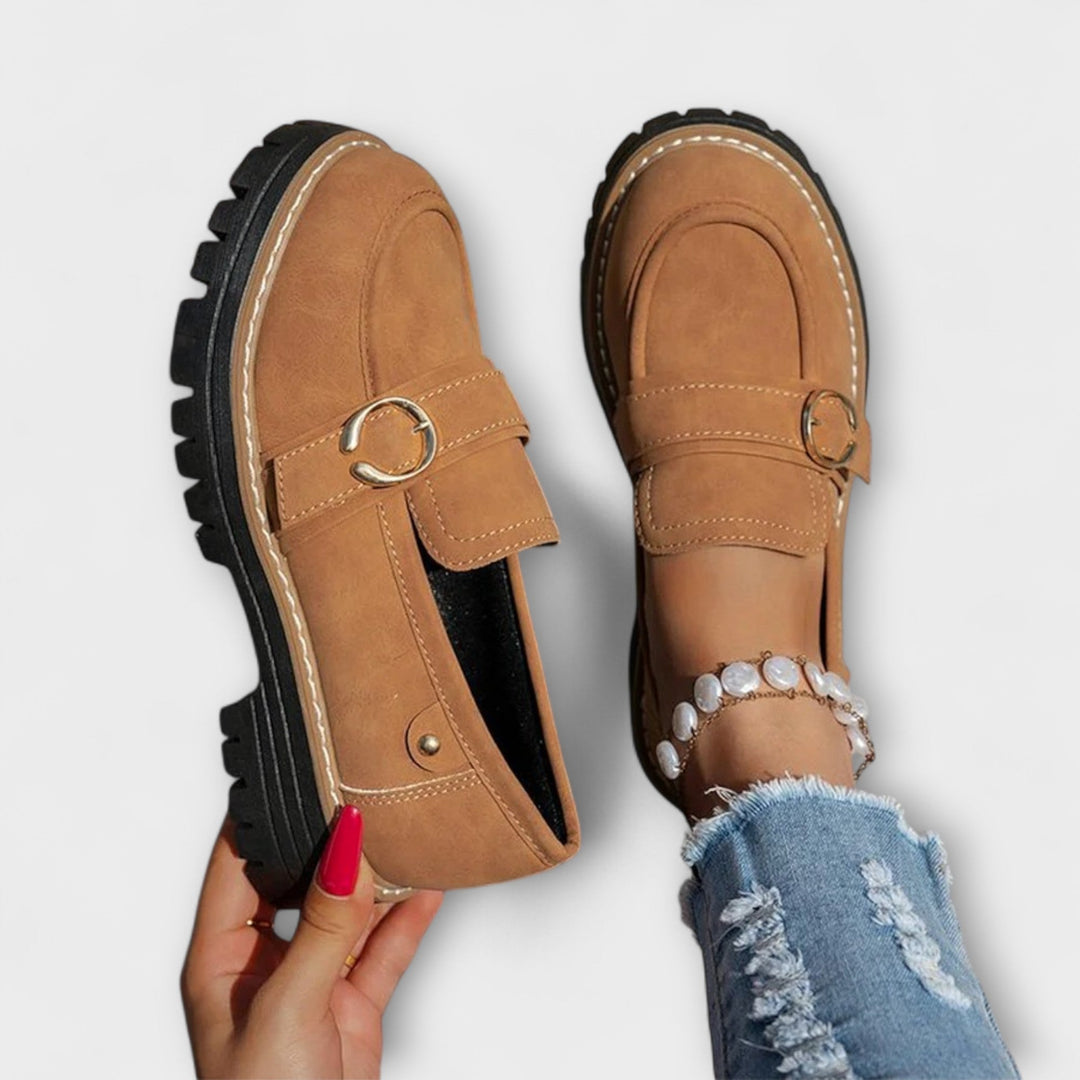Lora™ | Mocasines Casuales de Punta Redonda