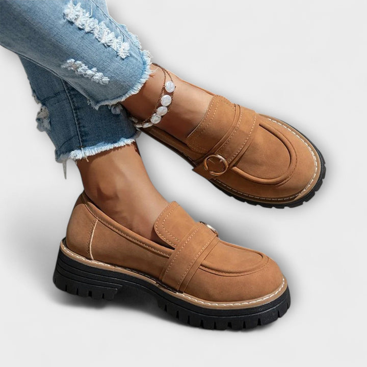 Lora™ | Mocasines Casuales de Punta Redonda
