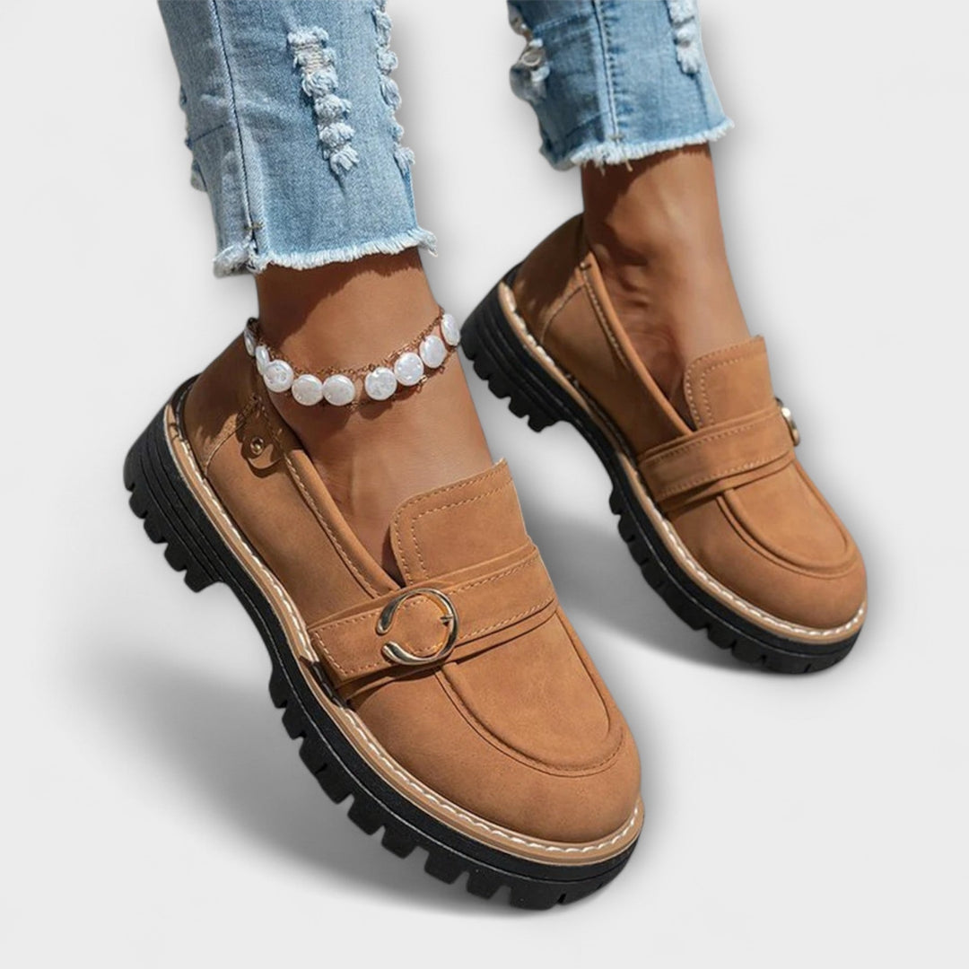 Lora™ | Mocasines Casuales de Punta Redonda