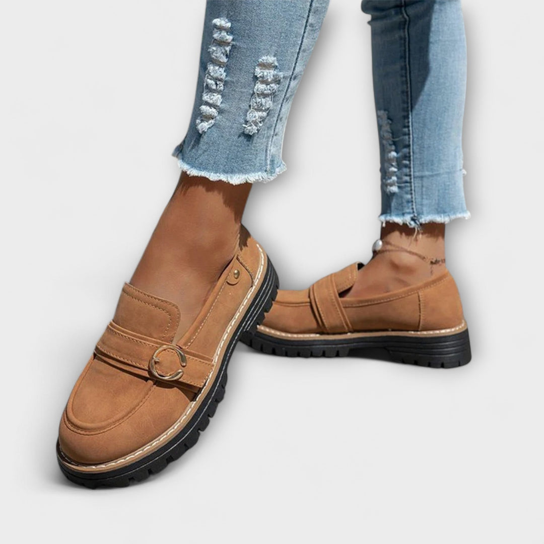 Lora™ | Mocasines Casuales de Punta Redonda