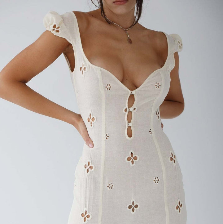 Adelina | Vestido Midi Ajustado con Corte para Mujeres