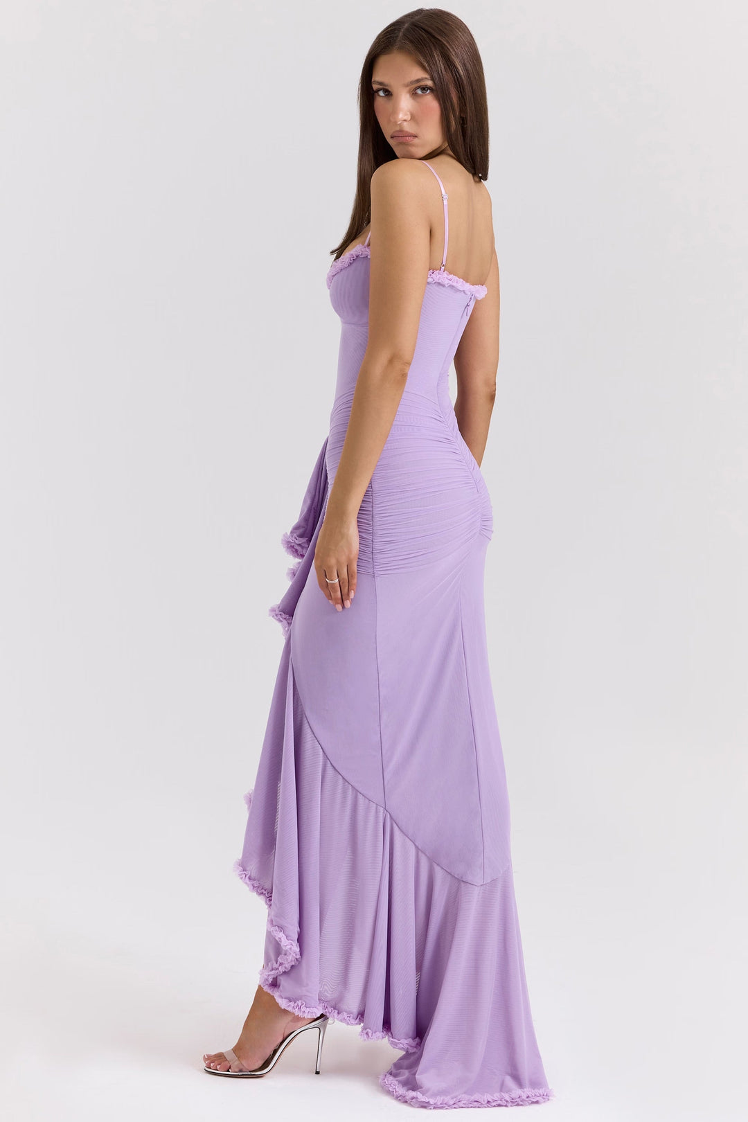 Roxanne Vestido de tirantes sin mangas con volantes