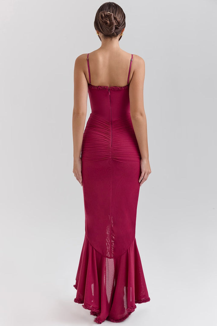 Roxanne Vestido de tirantes sin mangas con volantes