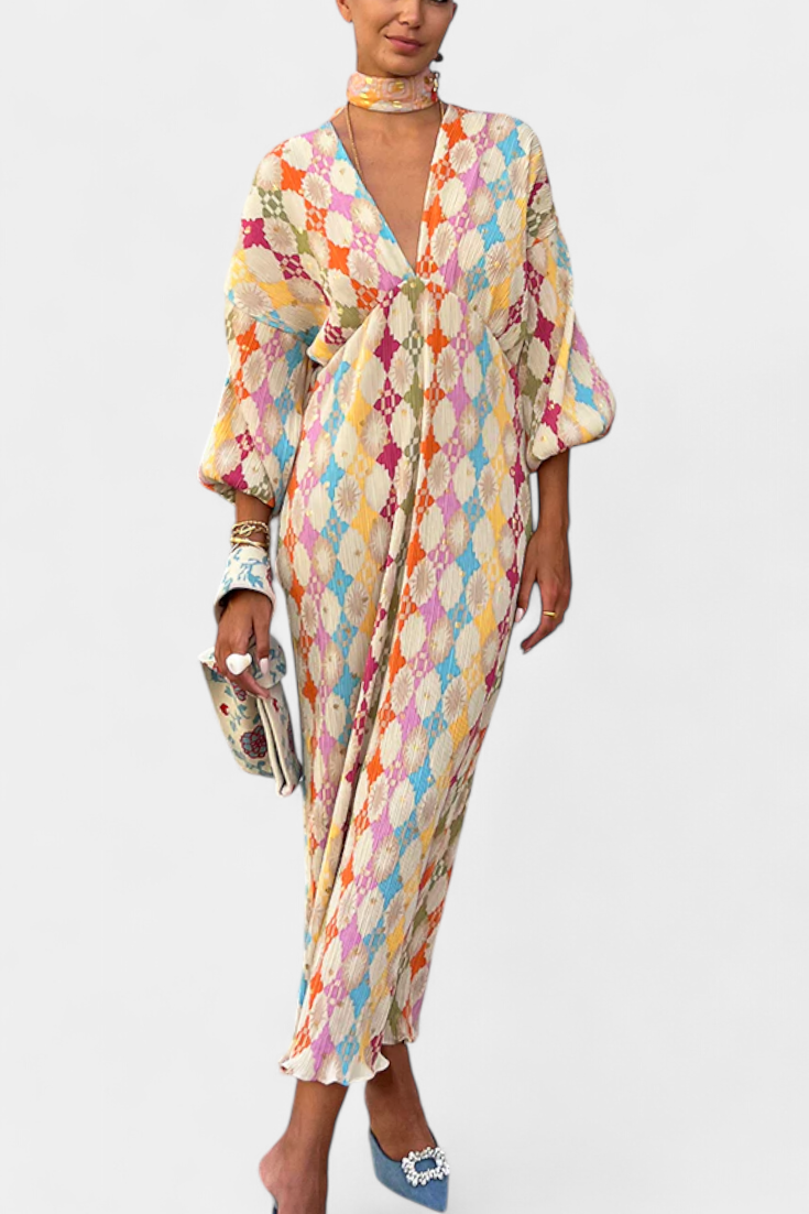 Shanice Vestido Maxi con Estampado Geométrico