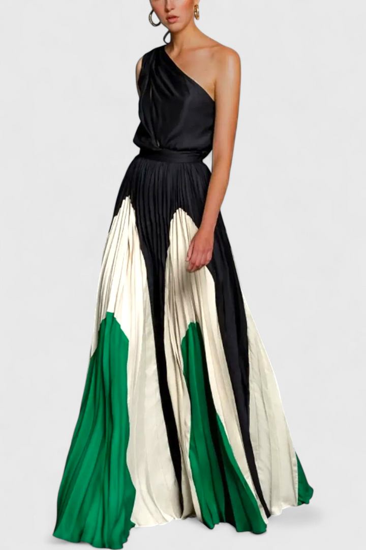 Antía Vestido Maxi Off-Shoulder con Estampado Elegante