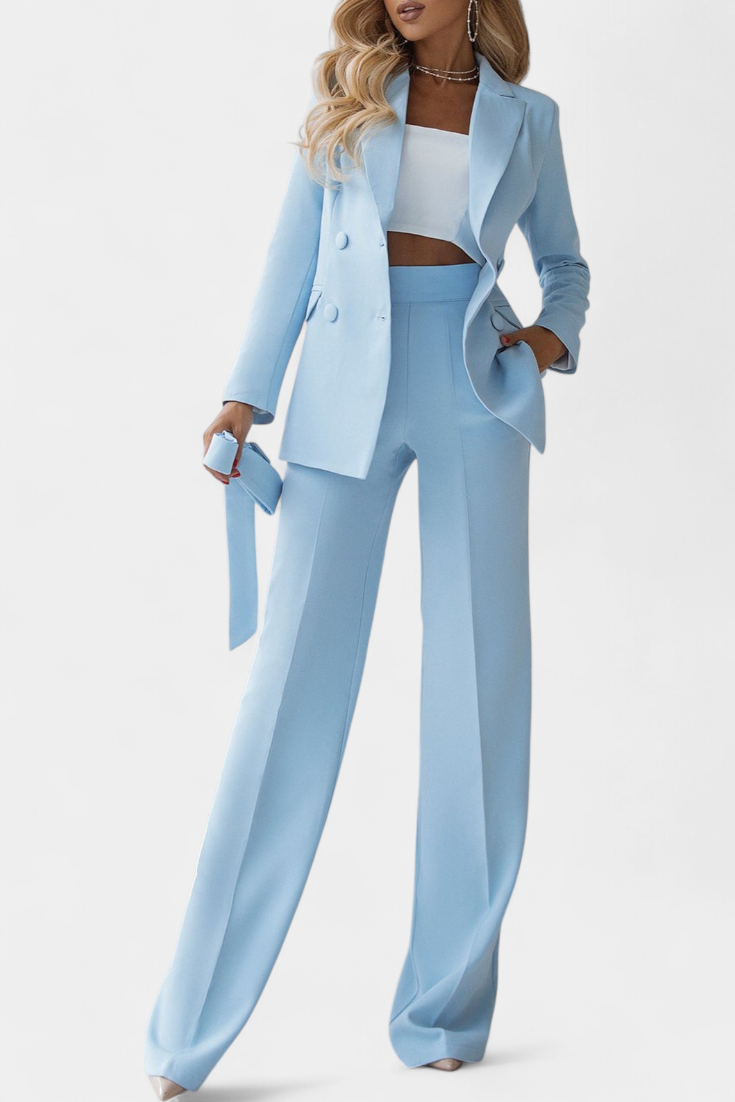 Julia Conjunto Urbano de Blazer y Pantalón de Corte Regular