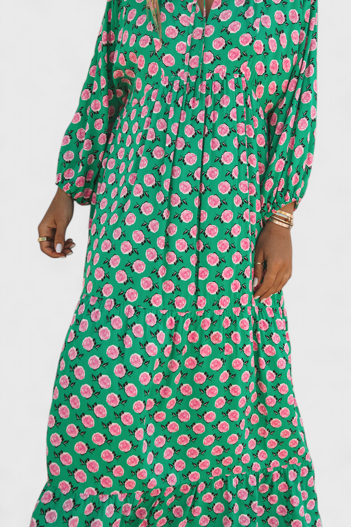 Aroa Vestido Boho con Estampado Artístico y Silueta Fluida