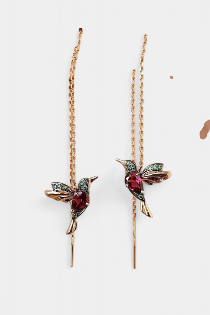 Mixed Zirconium Bird Earrings