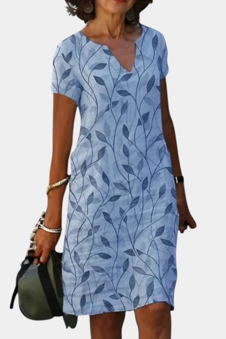 Elowen Vestido de Cambio con Estampado Casual y Escote en V