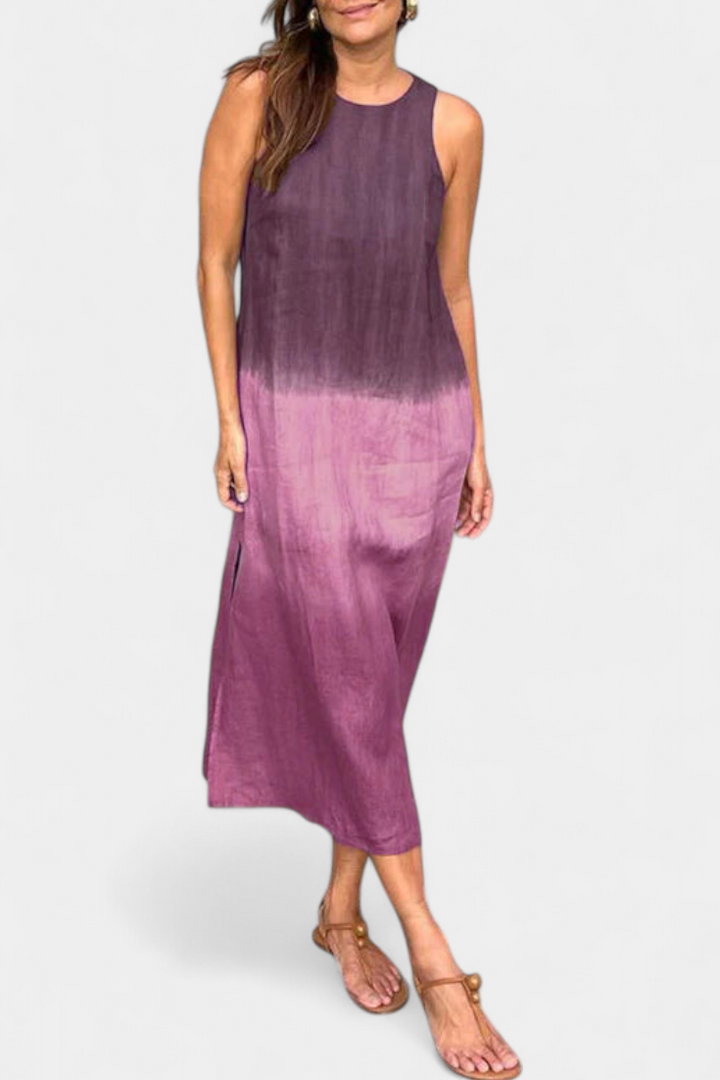 Taerra Vestido Sin Mangas con Estilo Tie-Dye en Degradé