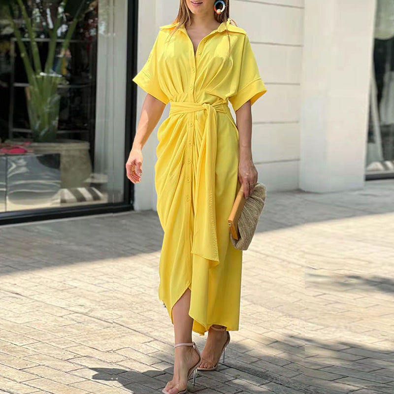 Catriona | Vestido Midi de Manga Corta Envolvente para Mujeres