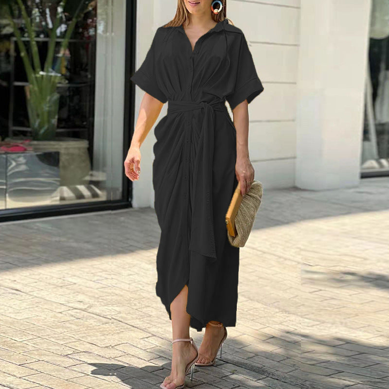 Catriona | Vestido Midi de Manga Corta Envolvente para Mujeres