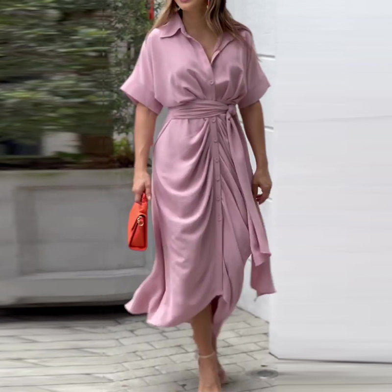 Catriona | Vestido Midi de Manga Corta Envolvente para Mujeres