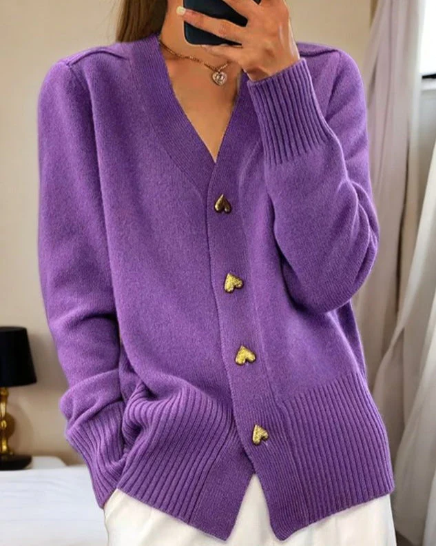 ADELE CÁRDIGAN ELEGANTE CON BOTONES DE CORAZONES