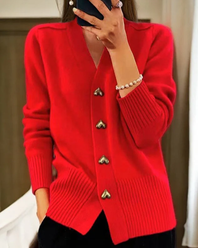 ADELE CÁRDIGAN ELEGANTE CON BOTONES DE CORAZONES