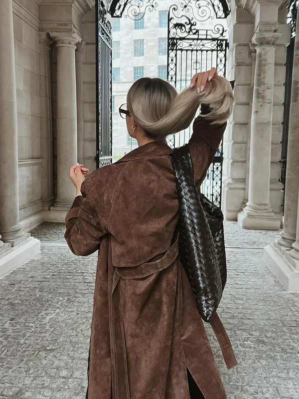 Veron Elegante Gabardina de Ante